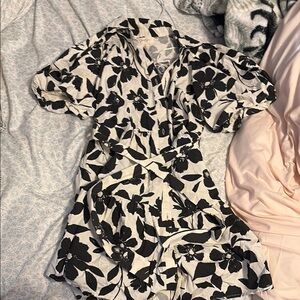Black and White Floral Dress